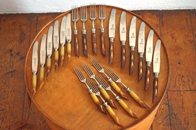 Besteck Set W S Feinstahl Solingen 22 Teile Vintage Alt Antik Messer Gabel Konvolut