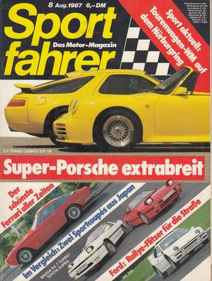 sportfahrer 8/1987, Porsche, Ferrari, Ford, Toyota, Mazda, Motorsport