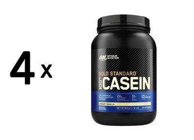 4 x Optimum Nutrition 100% Casein Gold Standard (908g) Creamy Vanilla