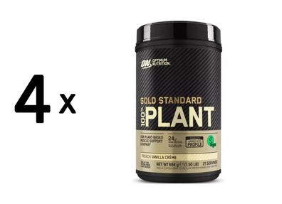 4 x Optimum Nutrition 100% Gold Standard Plant (1.5lbs) Vanilla