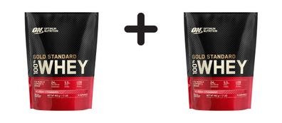 2 x Optimum Nutrition 100% Whey Gold Standard (450g) Delicious Strawberry