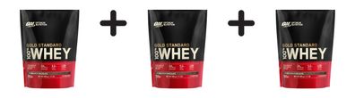 3 x Optimum Nutrition 100% Whey Gold Standard (450g) Double Rich Chocolate