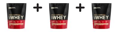 3 x Optimum Nutrition 100% Whey Gold Standard (450g) Vanilla Ice Cream