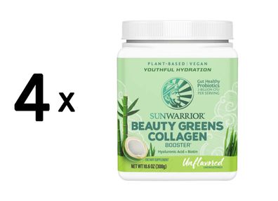 4 x Sunwarrior Beauty Greens Collagen Booster (300g) Unflavoured