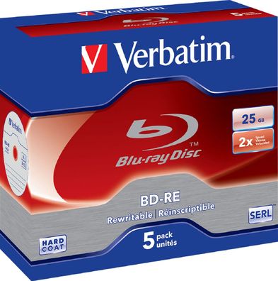 Verbatim BD-RE 25GB/1-2x Jewelcase (5 Disc)