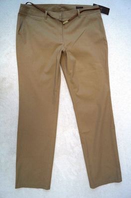 Selection by s. Oliver Damen Hose mit Gürtel Gr. 44 L34 dunkelbeige 79,95 NEU