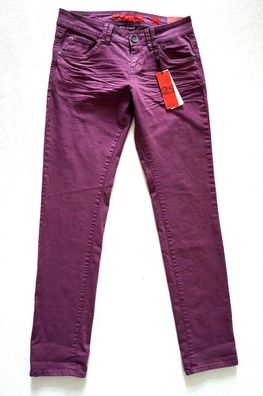 QS by s. Oliver Catie Damen Jeans Gerades Bein Gr. 34 L32 weinrot 49,95 € NEU