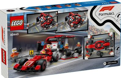 Lego City 60443 F1 Boxenstopp mit Boxencrew und Ferrari Flitzer