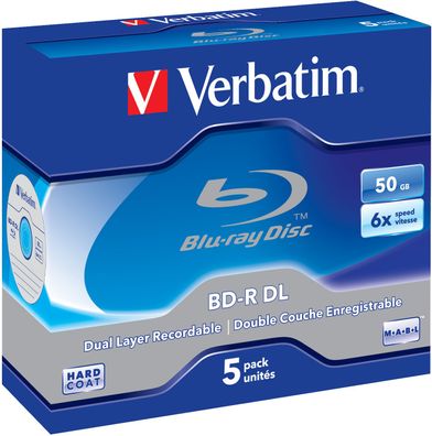 Verbatim BD-R DL 50GB/1-6x Jewelcase (5 Disc)