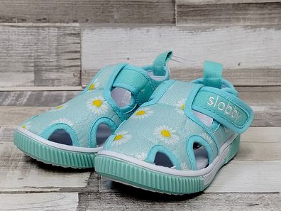 slobby Kleinkinder Freizeitschuh mit Klettverschluss mint Blumen