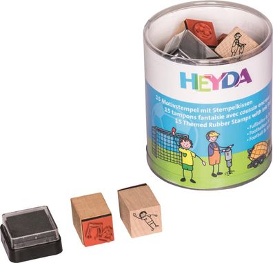 Heyda 204888489 Stempel-Set "Fußballer & Baustelle"