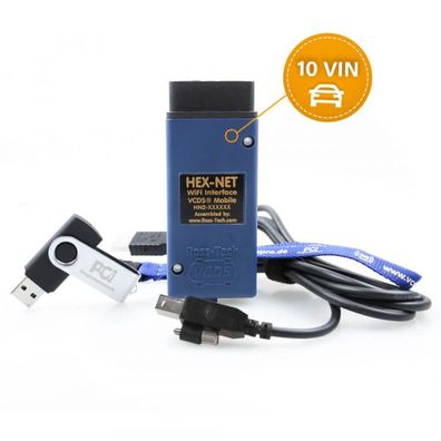 VCDS® HEX-NET® Interface Enthusiast 10 VIN (WIFI) Diagnosegerät für VW, Audi, Seat, S