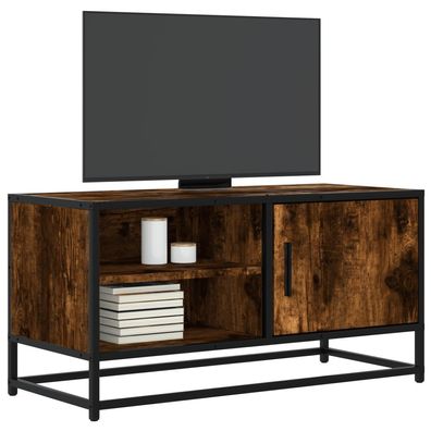 vidaXL TV-Schrank Räuchereiche 80x34,5x40 cm Holzwerkstoff und Metall