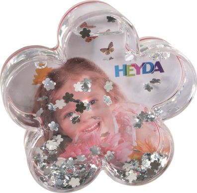 Heyda 204888405 Schneekugel "Glitzerblume" 10 x 10 cm, Display ca. 20 x 17 x 28 cm