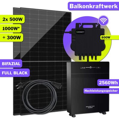 1000W Balkonkraftwerk mit Marstek Venus-E Wechselrichter NEO 800W