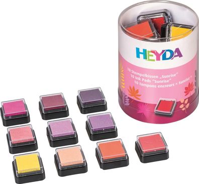 Heyda 204888471 Stempelkissen-Set Mini "Sunrise" 3 x 3 cm sonnengelb, hautfarben,