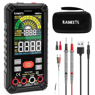 Kaiweets 601S Digitalmultimeter 10000 Counts True-RMS-Messgerät Smart-Modus