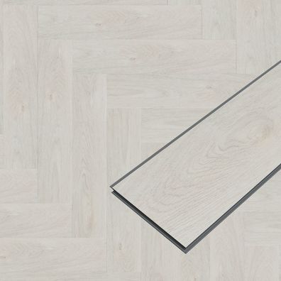 HAGO® Fischgrät 1,56m² Click Vinylboden 4,2mm Eiche Hell Laminat PVC Designboden 61cm