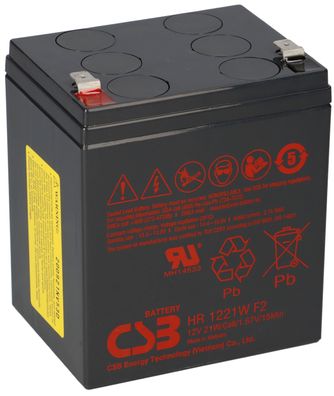 CSB Bleiakku 12V 5Ah HR 1221W F2 12V 21W 1,67V/15Min Hochstrom AGM Blei