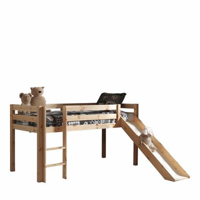 Spielbett mit Rutsche Karolina 210x218x114 Massivholz natur