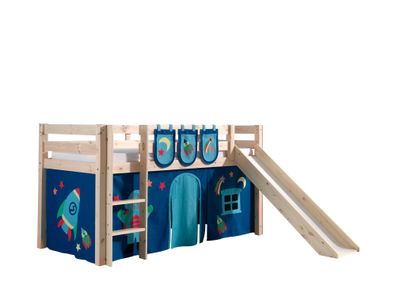 Spielbett mit Rutsche Karolina 210x218x114 Massivholz natur