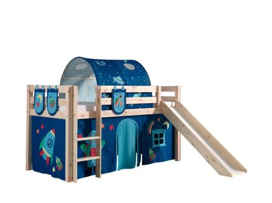 Spielbett mit Rutsche Karolina 210x218x114 Massivholz natur