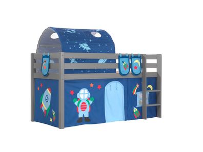 Spielbett Karolina 210x106x114 Kinderbett Massivholz grau