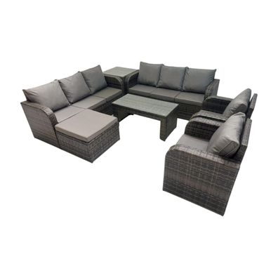 Fimous Polyrattan Sofa Set Outdoor Patio Gartenmöbel mit Liegestéhle