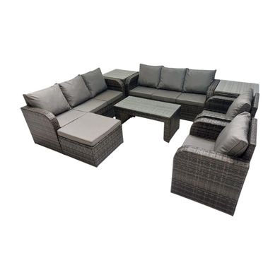 Fimous 9-Sitzer Polyrattan Sofa Set Outdoor Patio Gartenmöbel