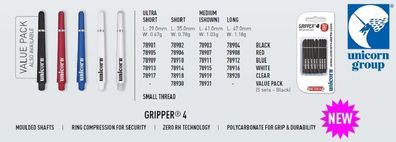 Unicorn Gripper 4 Shaft, sh/clear / Inhalt 12 Stück