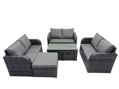 Fimous Gartenmöbel-Sets 7 Stécke Polyrattan Möbel Sofa Sets