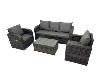 Fimous Polyrattan Gartenmöbelset 5-Sitzer Garten Lounge Set