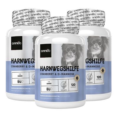 animigo Harnwegshilfe für Hunde - 120 Kapseln für Haustiere - 3 Pack