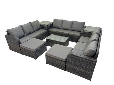 Fimous Gartenmöbel-Sets 11-Sitzer Polyrattan Möbel Sofa Sets mit Couchtisch