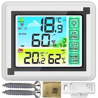 Funkwetterstation Wetterstation Innen Außen Thermometer Funk-Außensensor Retoo