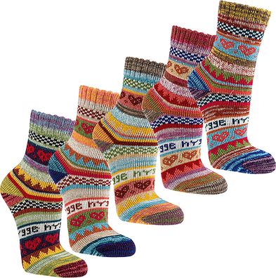 SOCKS PUR Bunte Skandinavischen Söckchen „Hygge“ Warm und Kuschlig für Baby 3 Paar