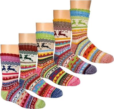 SOCKS PUR „Hygge“ Söckchen mit Wolle Vollplüsch-gefüttert „ELCH“ vorsortiert 2 Paar