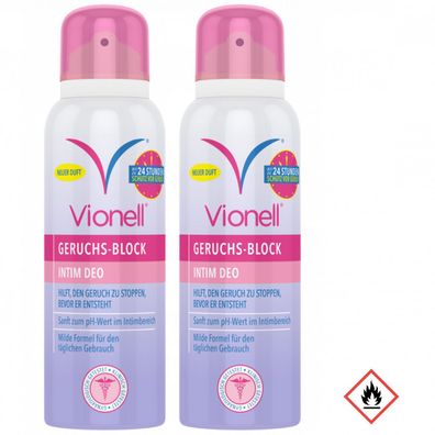 Vionell Geruchs Block Intim Deo mild sofortige Frische 125ml 2er Pack