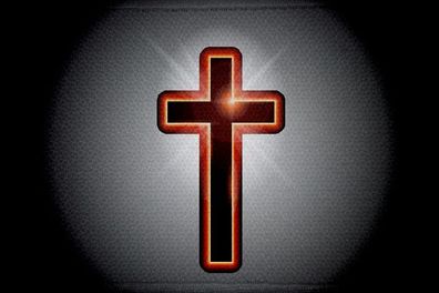 Aufnäher Christen Kreuz Rot Flagge Patch 9 x 6 cm