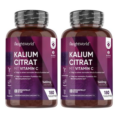 Kalium Tabletten - 500mg aktive Potassium - 2 Pack - WeightWorld