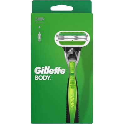 Gillette Body Rasierer 3 Klingen System und Anti Rutsch Griff 1 Stück