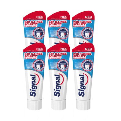 Signal Zahnpasta 24h Kariesschutz für gestärkte Zähne 75ml 6er Pack