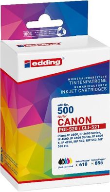 Tintenpatrone EDD-500 ersetzt Canon PGI-520 + CLI-521 MP