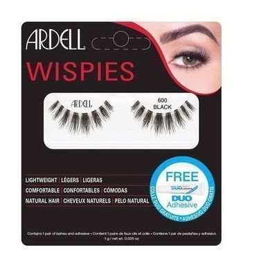 Ardell Wispies 600 Schwarz Wimpern mit Kleber