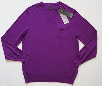 ESPRIT Herren Pullover Gr. XL lila Baumwolle / Seide NEU