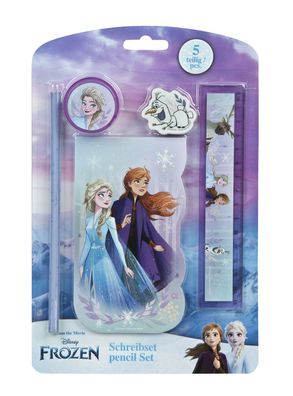 Disney Frozen 5-teiliges Schreibset für Kinder – Mit Lineal, Bleistift, Radiergumm
