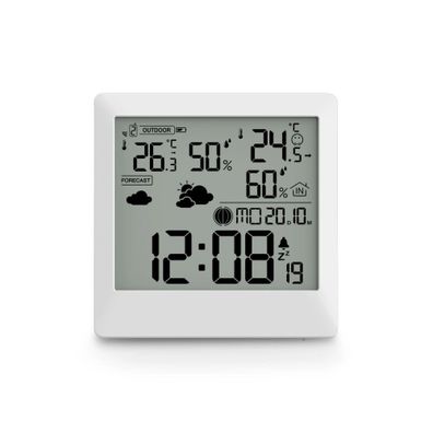 Digitale Palawan-Wetterstation mit Thermometer, Hygrometer – Weiß
