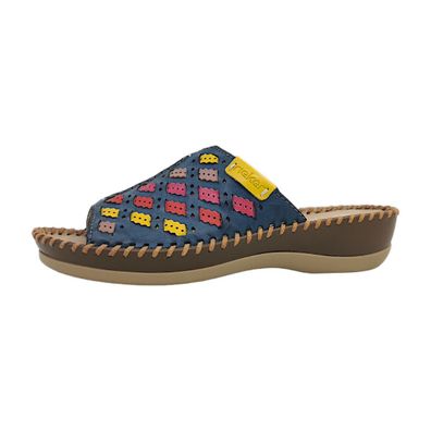 Rieker Guana/Kostau/Gumalo/Guana 61336-90 Blau 90- darkrose/Fuchsia/Gelb