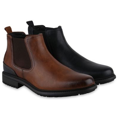 VAN HILL Herren Chelsea Boots Stiefel Klassische Profil-Sohle Schuhe