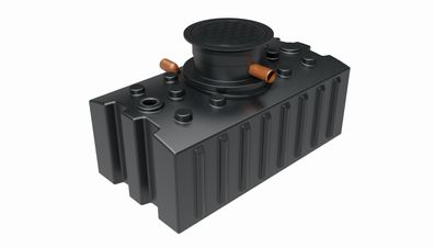 GreenLife Regenwasser-Flachtank 2.000 l mit Biovitor Abwassertank Bodentank